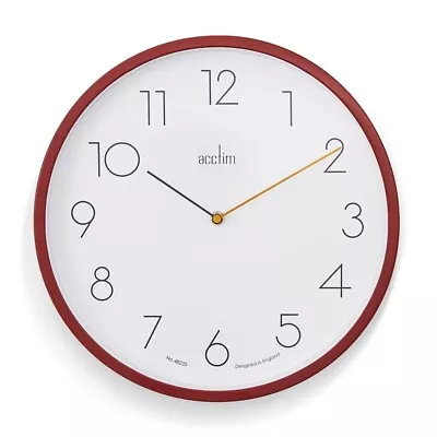 Acctim Soft Coral Taby Quartz Wall Clock 35cm • £15.99