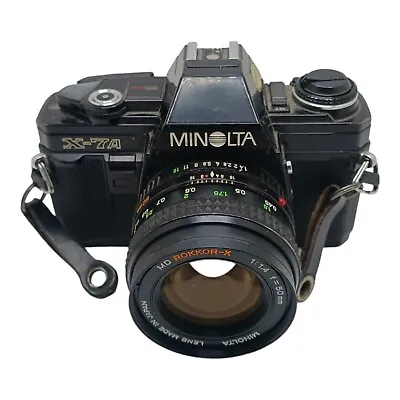 MINOLTA X-7A CAMERA MD ROKKOR-X 1:1.4=50MM Untested 1 Filter Included  • $45