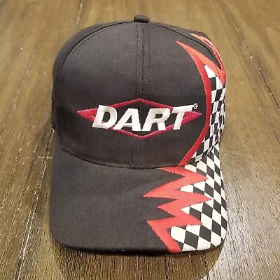 Vintage Dart Hat Cap Strap Back Adjustable Black Jagged Edge Wave Kati • $6.44