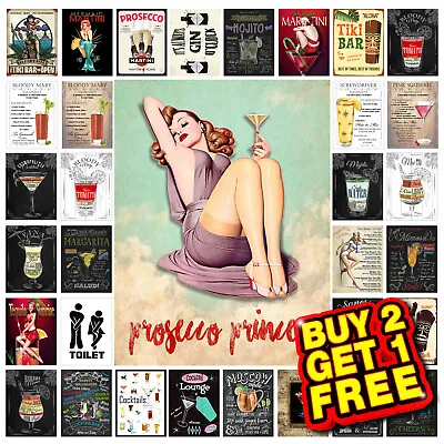 Metal Tin Sign Plaque Cocktail Tiki Bar Gin Home Bar Man Cave Kitchen Signs M36 • £4.25