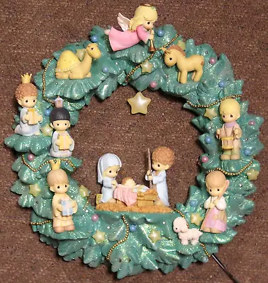 Rare Precious Moments Enesco/hamilton  Nativity Wreath  Lighted 2005 Christmas • £18.29