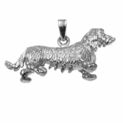 Sterling Silver DACHSHUND DOG 3D Solid Pendant/Charm Made USAItalian Box Chain • $19.99