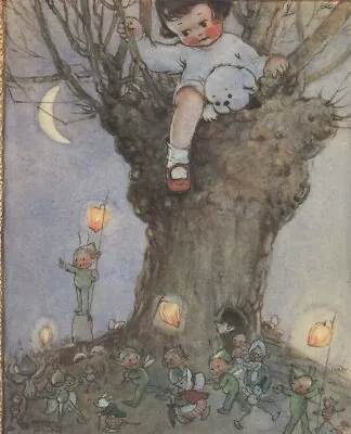 MABEL LUCIE ATTWELL CHARMING ORIGINAL BOOK PRINT 1990's Up In The Tree • £2.95