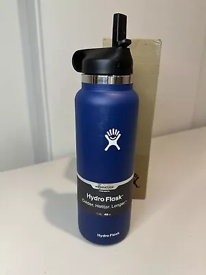 Hydro Flask 40 Oz Straw Lid (NO STRAW) Wide Mouth Blue See Photos • $24