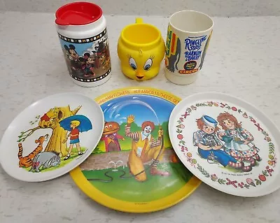 Vintage Disney Mickey Mouse Club Dish Plate And Cup Lot Tweety McDonalds  • $39