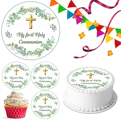 Communion Holy Church Cake Topper Party Decoration Edible Celebration Cupcake • £5.49