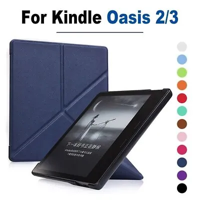 Smart Cover For Amazon Kindle Oasis 2/3 PU Leather Magnetic Auto Sleep/Wake Case • $12.16