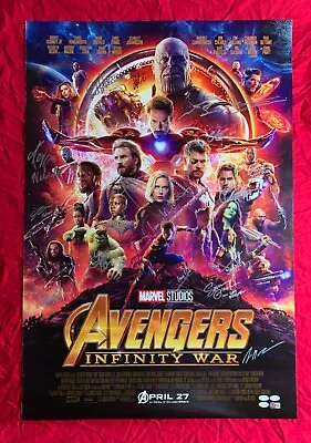 Avengers Infinity War~DS Original Poster~SIGNED Pratt+Evans+Cumberbatch+16~JSA • $7749