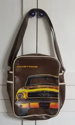 Vintage Licensed Ford Mustang Ashley M Vinyl Brown Shoulder Bag Adjustable Strap • $30