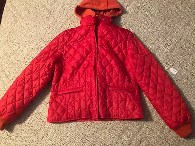 LL Bean 2 Piece 3 In 1  Jacket Pink Size Large Regular OPF04 Quilted Hooded • $39.99