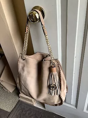 MICHAEL KORS Whipped Chelsea Leather Shoulder Bag Purse Handbag Acorn • $19.99