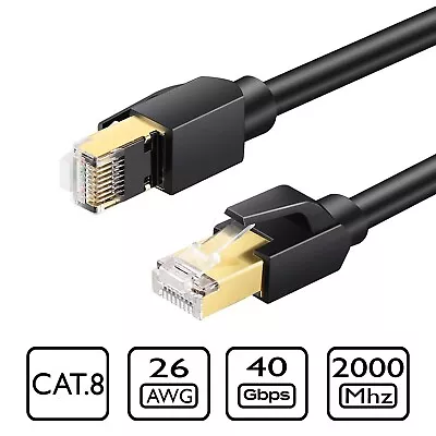 2m CAT8 Ethernet Cable SFTP Shielded Network LAN Patch RJ45 40Gbps 2000Mhz 26AWG • $16.98