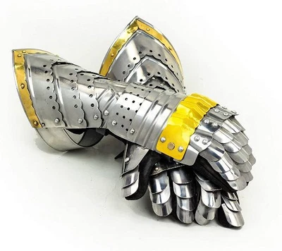 £72 • Buy Medieval Warrior Steel Gothic Knight Style Warrior Functional Gloves & Gauntlets
