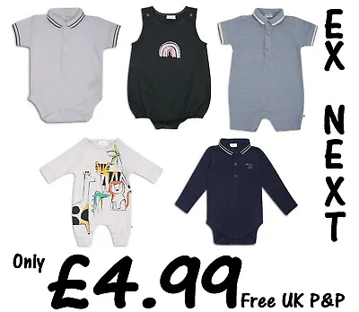 Baby Rompers Boys Girls One Piece Outfits Ex Uk Store 0-24m 6 Styles Cotton New • £3.99