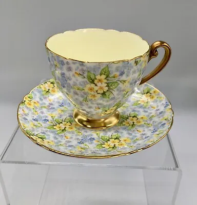 VTG Shelley Bone China Chintz “Primrose” 1925-1945 Ripon Shape Teacup & Saucer • $110