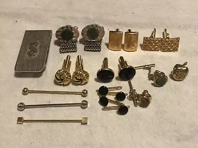 Lot Of Mens Items - Cufflinks Tietacks Tiebars Money Clip • $28