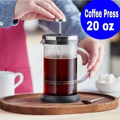 20 Oz French Press Coffee Maker Glass Stainless Steel Espresso Tea Maker US • $15.15