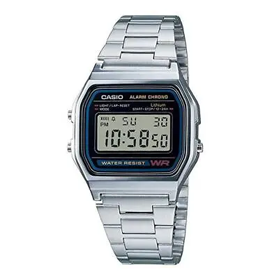 Casio A158W Watch Vintage Retro Silver Stainless Steel Digital Unisex Watch  • $18.99