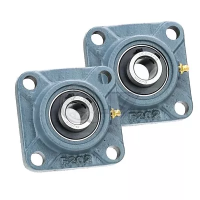 2x 1.375in Square Flange Units Cast Iron UCF207-22 Mounted Bearing UC207-22+F207 • $57.23