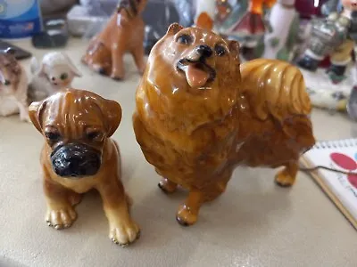2 Vintage Quality Morten's Studio Boxer Puppy And Pomeranian Dog Figurines • $35
