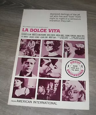 La Dolce Vita Promo Movie Pressbook 1960 Federico Fellini Film Anita Ekberg • $9.99