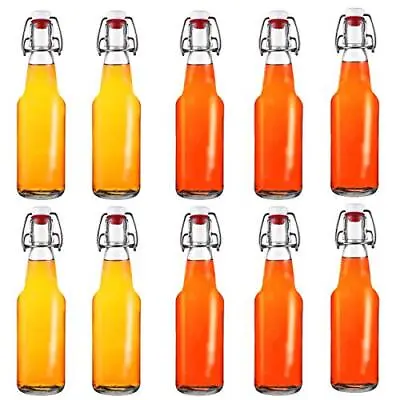 $31.49 • Buy 10 Pack Clear Swing Top Glass Bottles, 8.5 Oz Glass Brewing Bottles With Flip...