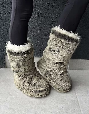 ONEILL SNOW BOOTS FUR MOON BOOTS YETI SKI Y2k WOMENS Size 36-37 • £110.99