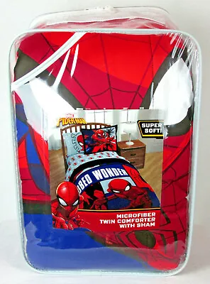 Marvel Spider-Man Webbed Wonder Microfiber Twin Comforter W/Sham BNIB • $48.96