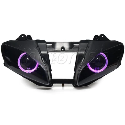$319.99 • Buy Assembled Projector Headlight Purple Halo Rings Fits For Yamaha YZF-R6 2006-2007