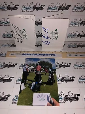 Vijay Singh Signed Autographed Masters Score Card Lot (2) Black Blue-proof Photo • $54.99