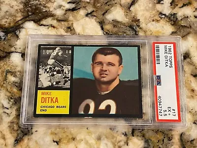 1962 Topps #17 Mike Ditka Chicago Bears Rookie Psa 5.5 Centered Newly Graded Rc • $622