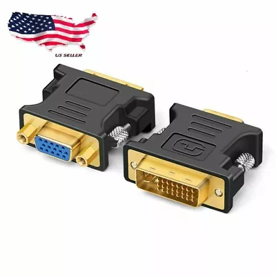 DVI-I Male Analog (24+5) To VGA Female (15-pin) Connector Adapter Desktop PC • $2.17