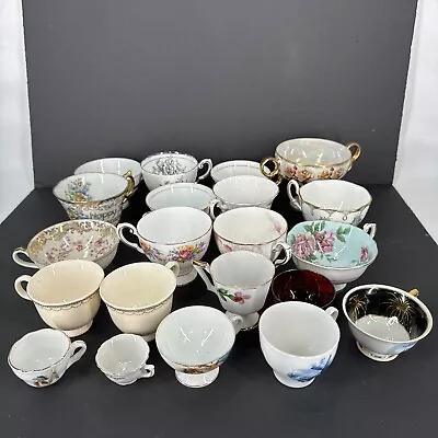 Vintage Lot Of (21) Ceramic Tea Cups Various Brands & Sizes Some Branded • $100