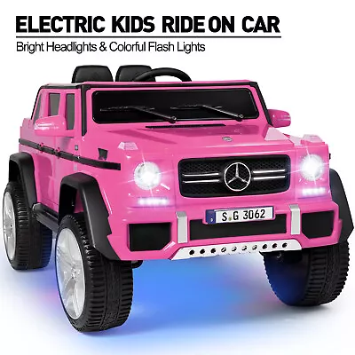 Pink 12V Kids Ride On Car Mercedes-Benz Electric Toy 3 Speeds W/LEDBluetoothRC • $206.99