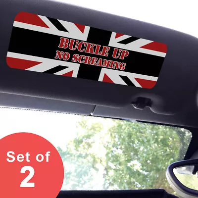 Buckle Up No Screaming - Large Visor Sticker Set For MINI Cooper • $15.99