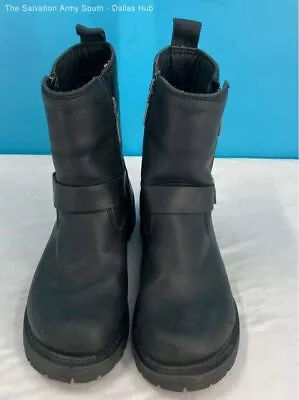 Milwaukee Womens Afterburner Biker Boots Black Leather Buckle Zip Size US 7 • $14.99