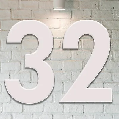 Floating White Numbers 0 - 9 Of House For Front Door Flat Home Decoration UK • £5.98