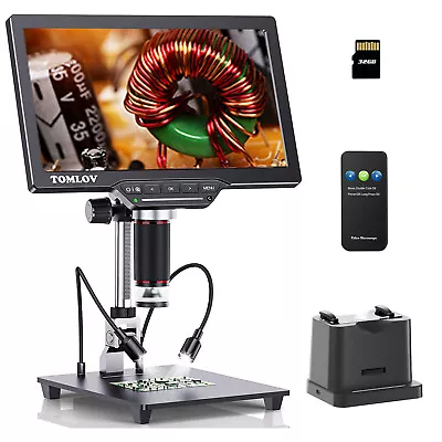 TOMLOV 10  Digital Microscope 1500x HDMI Coin Magnifier Video Camera Soldering • $179