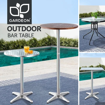 $73.95 • Buy Gardeon Outdoor Bar Table Furniture Cafe Table Aluminium Pole  Patio Setting