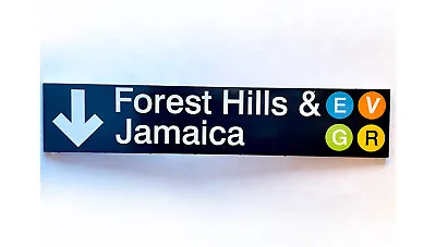 Authentic NYC Platform Sign (MTA Subway)  - Forest Hills And Jamaica (EVGR) • $960