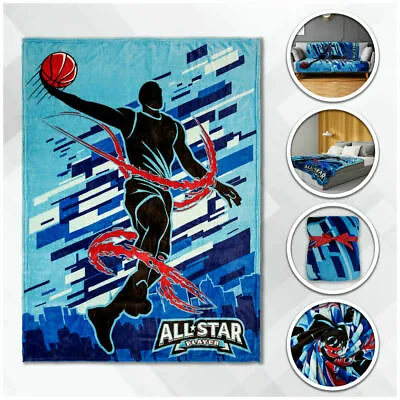 Basketball Plush Blanket 50x60 Basketball All Star Blanket Kid Throw Blanket • $19.44