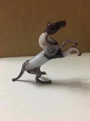 £6.50 • Buy Murano Glass,Lauscha Glass,Bimini:Marble Glass Rearing Horse Figurine,Ornament