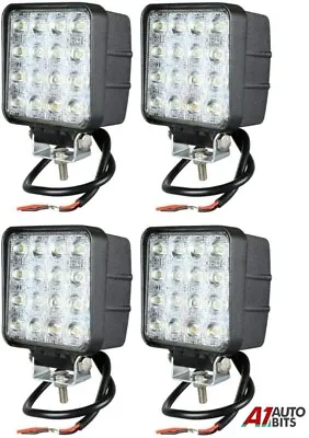 4x HQ 12v 24v Led Work Flood Lights 48w Off-road Truck Spot Suv Car Atv Boat Bar • £32.08