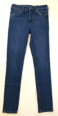 H&M Jeans Womens 28 High Rise Waisted Skinny Straight Stretch Dark Wash Denim • $12.88