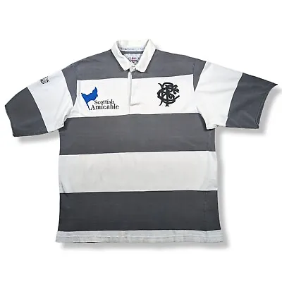 Vintage BARBARIANS Rugby Shirt Men's Large COTTON OXFORD 90s Scottish Amicable • £59.99