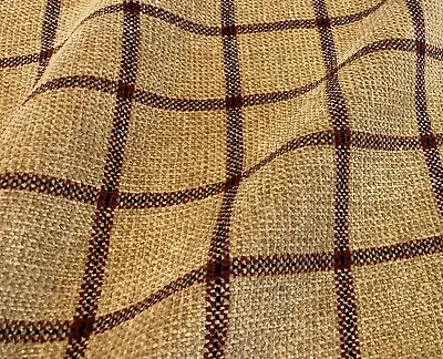 Brunschwig & Fils Garnet  Vicuna  Windowpane Chenille Plaid Fabric • $92