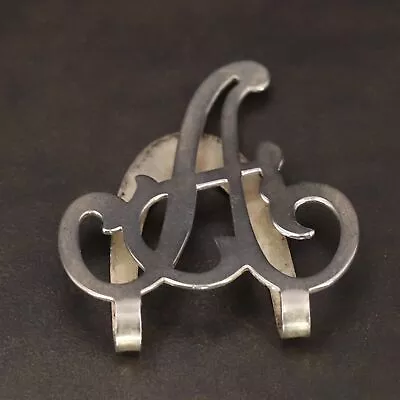 VTG Sterling Silver - SIGNED AL ART DECO Initial  A  Letter Men's Money Clip 5g • $2.99