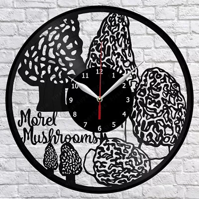 Morel Mushroom Vinyl Record Wall Clock Fan Art Home Decor 12  30cm 1214 • $14.99