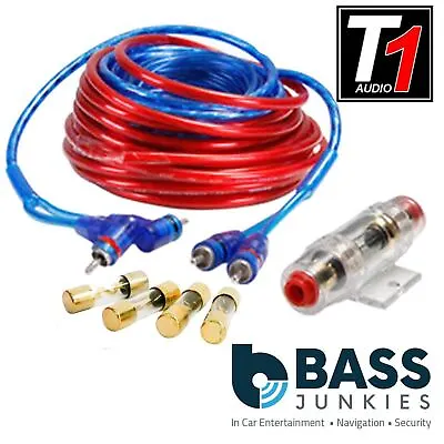 800 Watt 10 AWG Gauge Car Audio Amplifier Amp Wiring Kit RCA Fuseholder& Fuses • £14.99