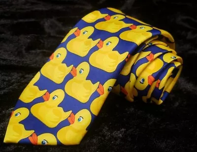 How I Met Your Mother Rubber Duck Ducky Neck Tie 60  X 3.25  Polyester Handmade • $9.99